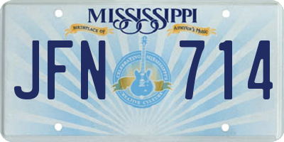 MS license plate JFN714