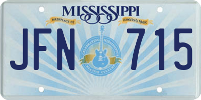 MS license plate JFN715
