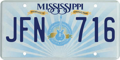 MS license plate JFN716