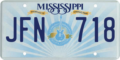 MS license plate JFN718