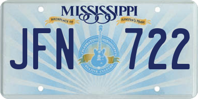 MS license plate JFN722