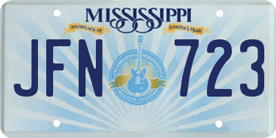 MS license plate JFN723