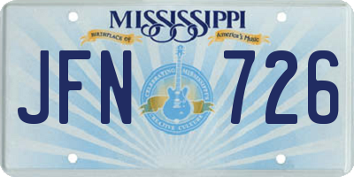 MS license plate JFN726