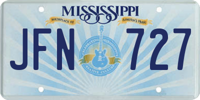MS license plate JFN727