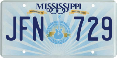 MS license plate JFN729