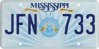 MS license plate JFN733