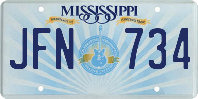 MS license plate JFN734