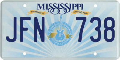 MS license plate JFN738