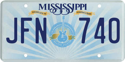 MS license plate JFN740