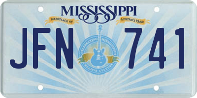 MS license plate JFN741