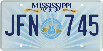 MS license plate JFN745