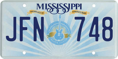 MS license plate JFN748