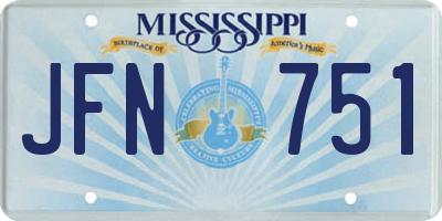 MS license plate JFN751