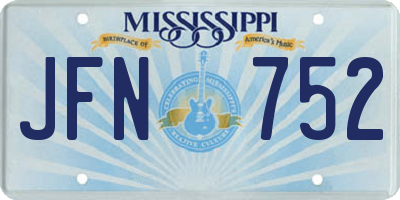 MS license plate JFN752