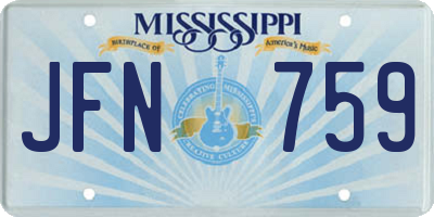 MS license plate JFN759