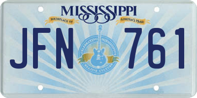 MS license plate JFN761