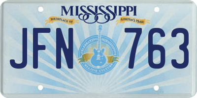 MS license plate JFN763