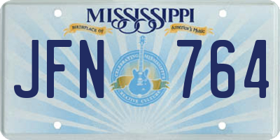 MS license plate JFN764