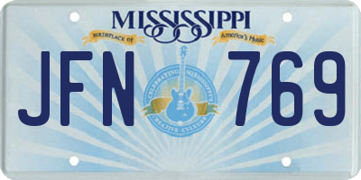 MS license plate JFN769