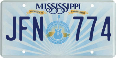 MS license plate JFN774