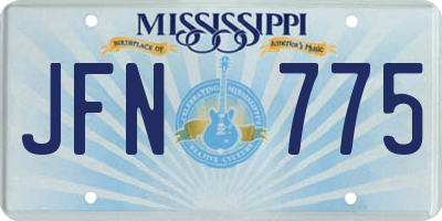 MS license plate JFN775