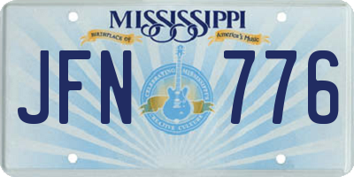 MS license plate JFN776