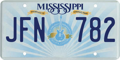 MS license plate JFN782
