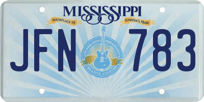 MS license plate JFN783