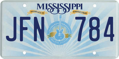 MS license plate JFN784