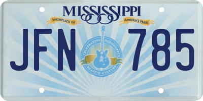 MS license plate JFN785