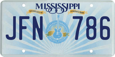 MS license plate JFN786