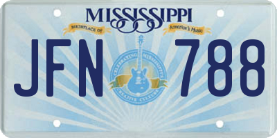 MS license plate JFN788