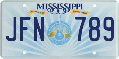 MS license plate JFN789