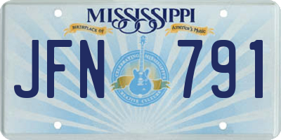 MS license plate JFN791
