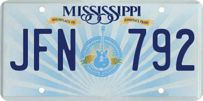 MS license plate JFN792