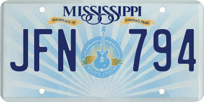 MS license plate JFN794