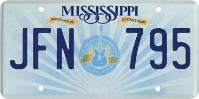 MS license plate JFN795