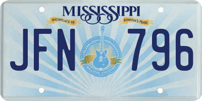MS license plate JFN796