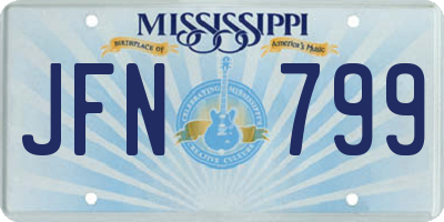 MS license plate JFN799