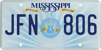 MS license plate JFN806