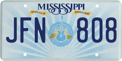 MS license plate JFN808