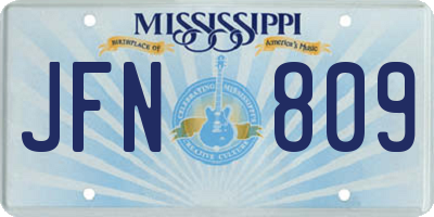 MS license plate JFN809