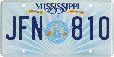 MS license plate JFN810