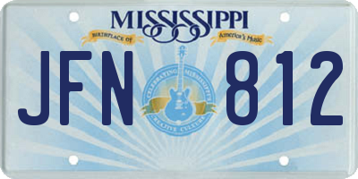 MS license plate JFN812