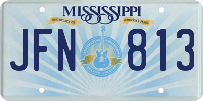 MS license plate JFN813