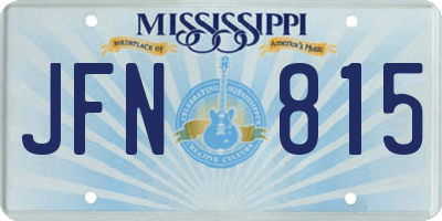 MS license plate JFN815