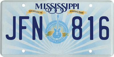 MS license plate JFN816