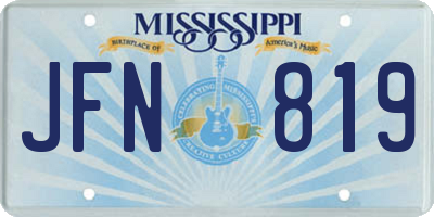 MS license plate JFN819