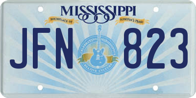 MS license plate JFN823
