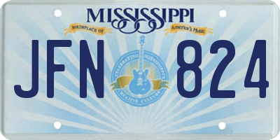 MS license plate JFN824